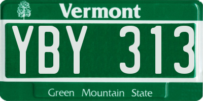 VT license plate YBY313