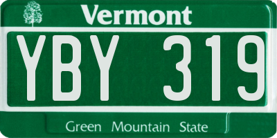 VT license plate YBY319