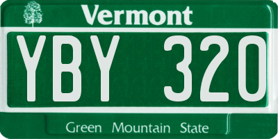 VT license plate YBY320
