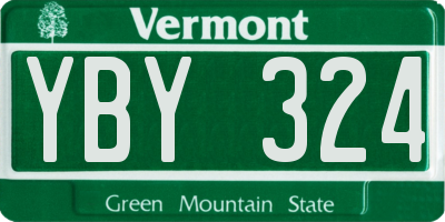 VT license plate YBY324