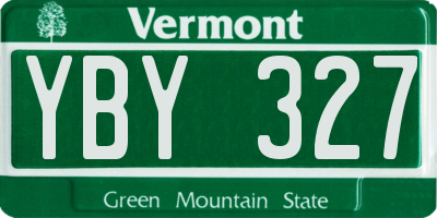 VT license plate YBY327