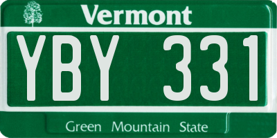 VT license plate YBY331