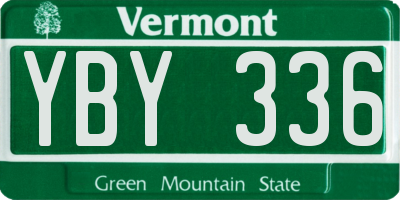 VT license plate YBY336