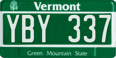 VT license plate YBY337