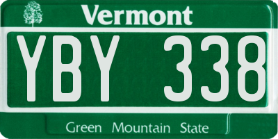 VT license plate YBY338