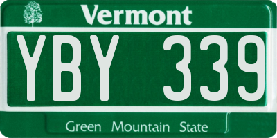VT license plate YBY339