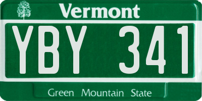 VT license plate YBY341