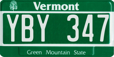 VT license plate YBY347