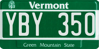 VT license plate YBY350