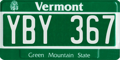 VT license plate YBY367