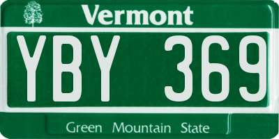 VT license plate YBY369