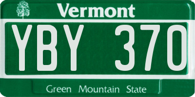 VT license plate YBY370