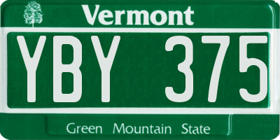 VT license plate YBY375