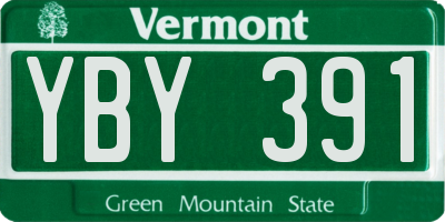 VT license plate YBY391