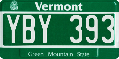 VT license plate YBY393