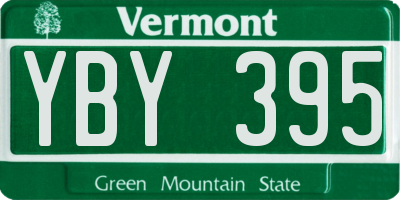 VT license plate YBY395