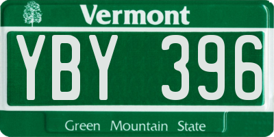 VT license plate YBY396