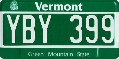 VT license plate YBY399