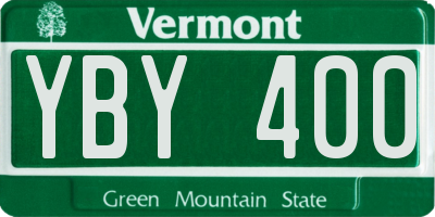 VT license plate YBY400