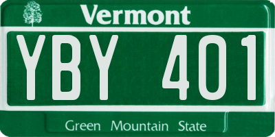 VT license plate YBY401