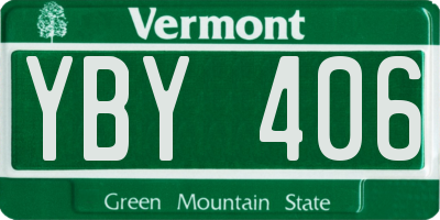 VT license plate YBY406