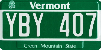 VT license plate YBY407