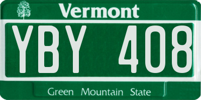 VT license plate YBY408