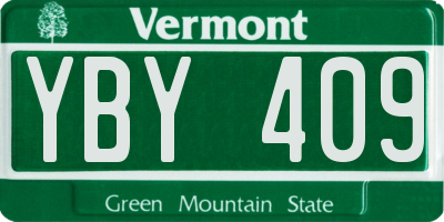 VT license plate YBY409