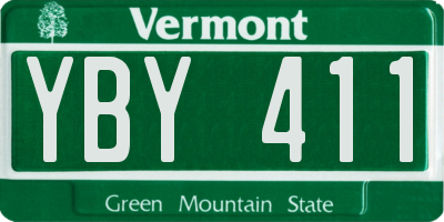 VT license plate YBY411