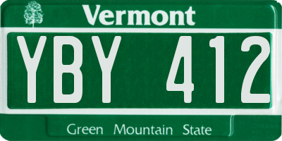VT license plate YBY412