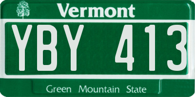 VT license plate YBY413