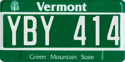 VT license plate YBY414