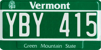 VT license plate YBY415