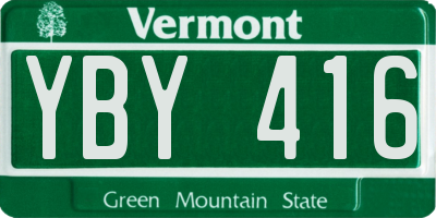 VT license plate YBY416