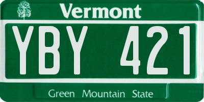 VT license plate YBY421