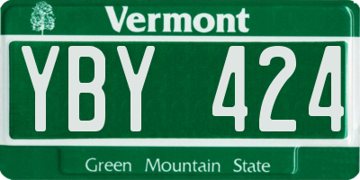 VT license plate YBY424