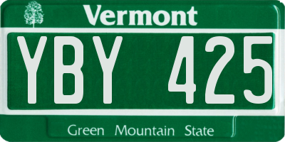VT license plate YBY425
