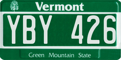 VT license plate YBY426