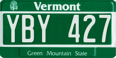 VT license plate YBY427