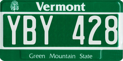 VT license plate YBY428