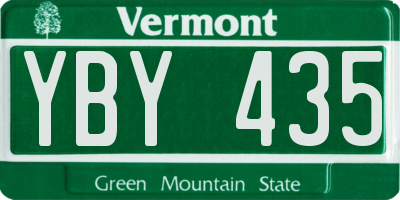 VT license plate YBY435
