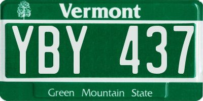 VT license plate YBY437