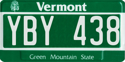 VT license plate YBY438