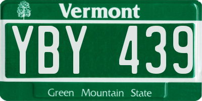 VT license plate YBY439