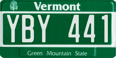 VT license plate YBY441