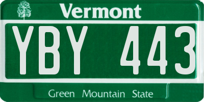 VT license plate YBY443