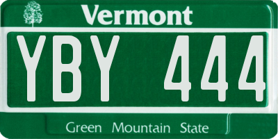 VT license plate YBY444