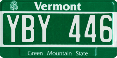 VT license plate YBY446