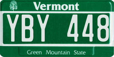 VT license plate YBY448