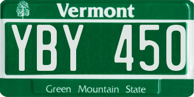 VT license plate YBY450